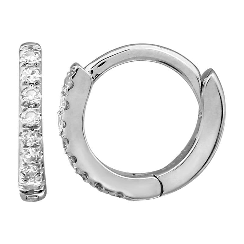 8MM Pave Diamond Huggies