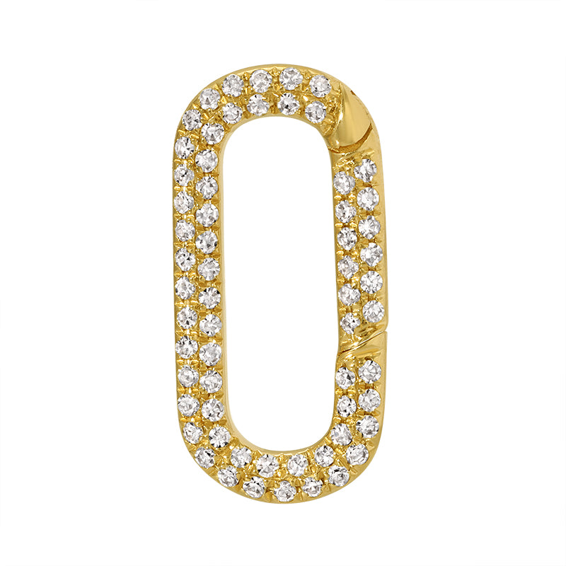Pave Diamond Oval Push Clasp