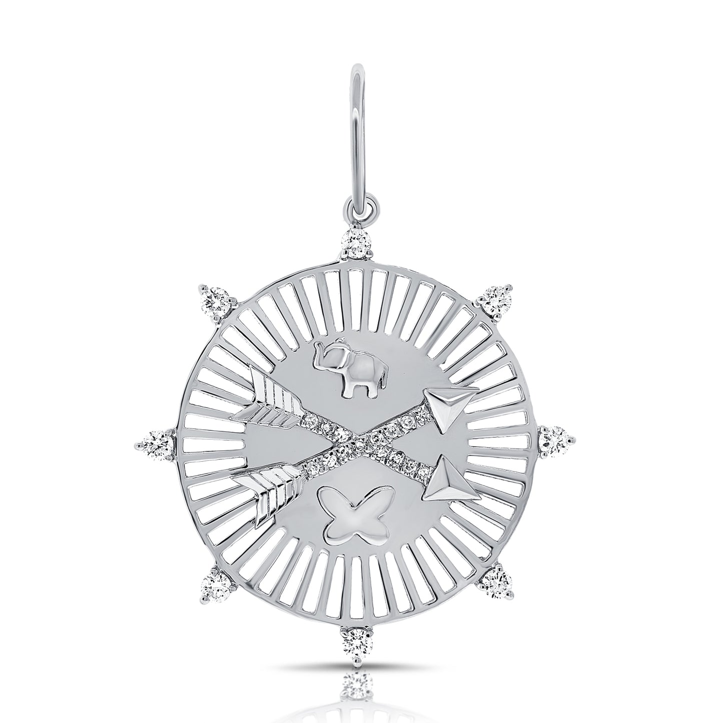 Diamond Disc Charm W Crossing Arrows