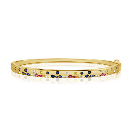 Scattered Mixed Color Stones Bangle