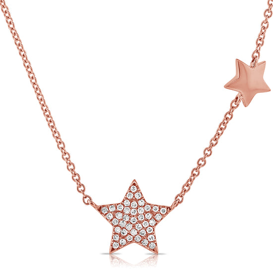 Diamond Star + Gold Star Chain Necklace