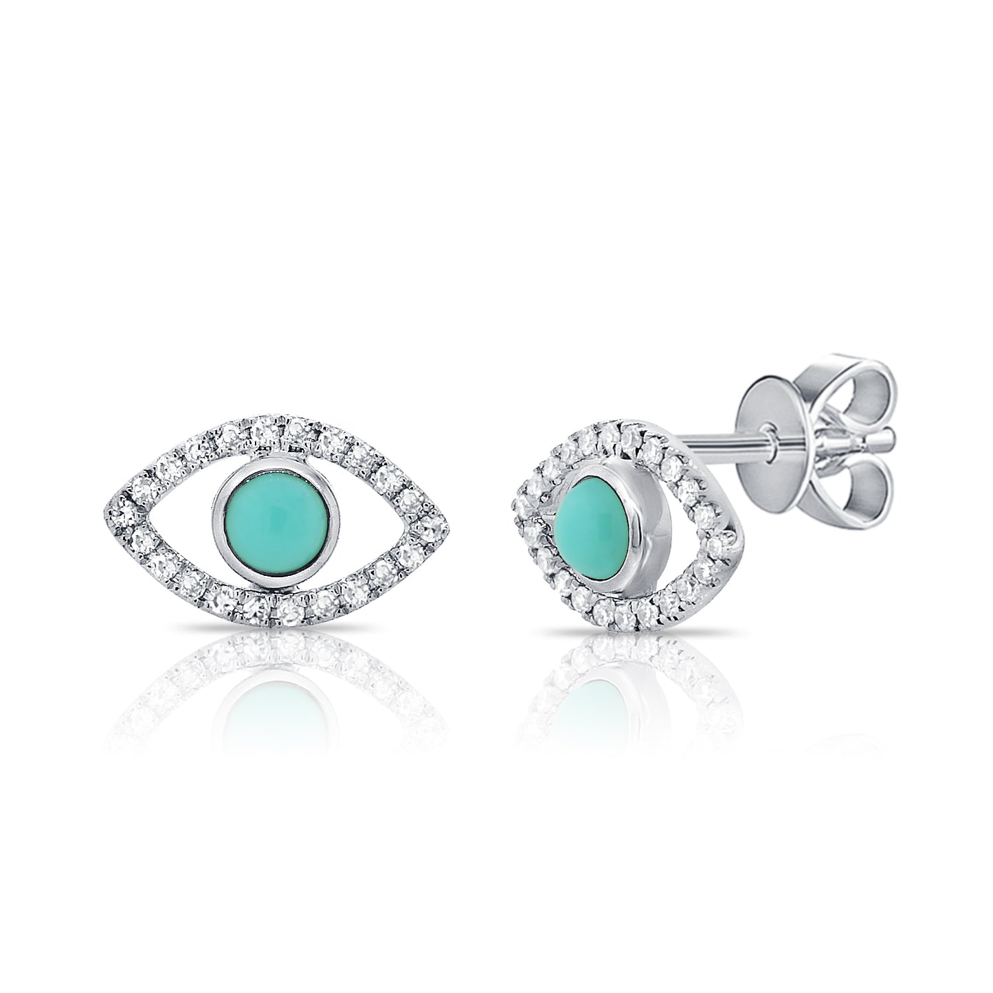 Diamond & Turquoise Eye Earrings