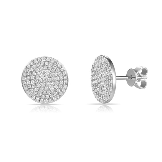 Pave Diamond Disc Earrings