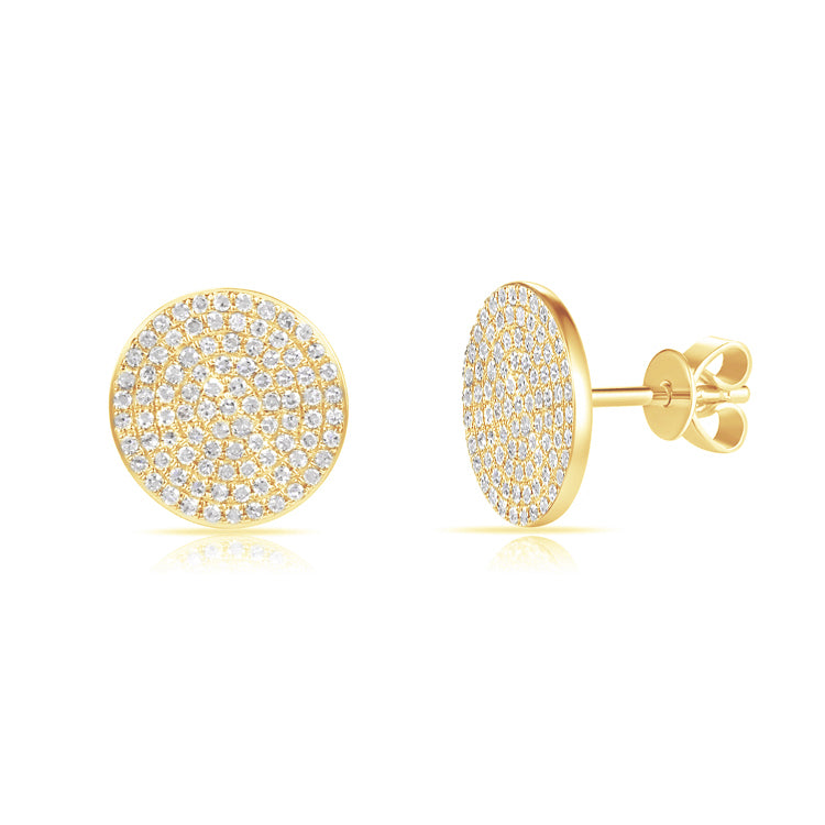 Pave Diamond Disc Earrings