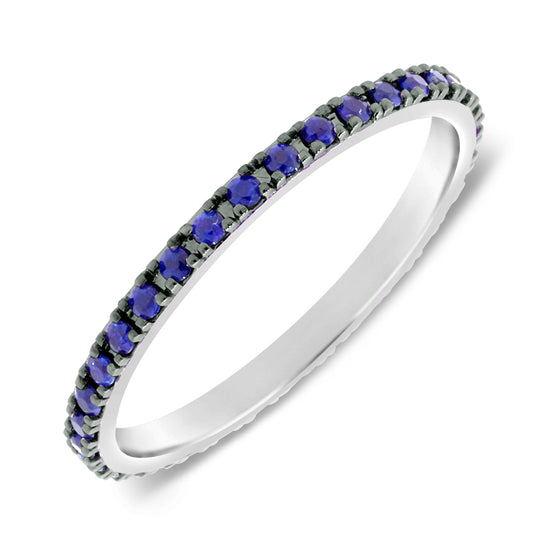 Load image into Gallery viewer, Mini Sapphire Stackable Eternity Band
