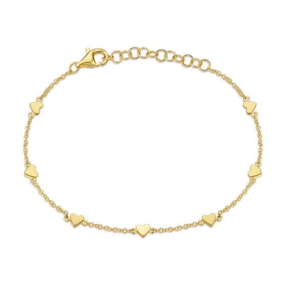 Tiny Gold Hearts Bracelet