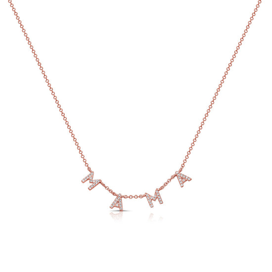 Dainty Station Diamond MAMA Necklace