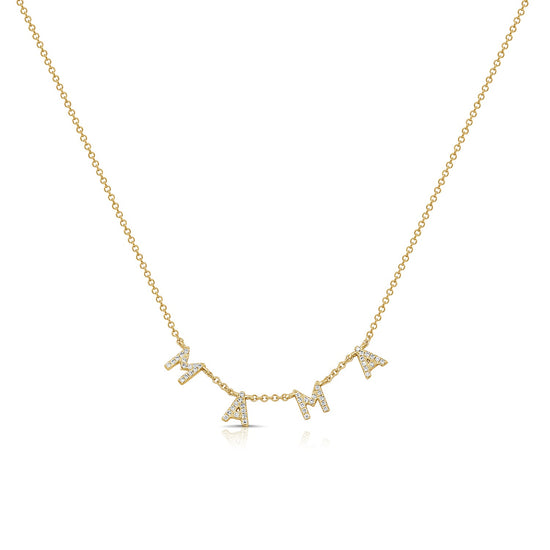 Dainty Station Diamond MAMA Necklace