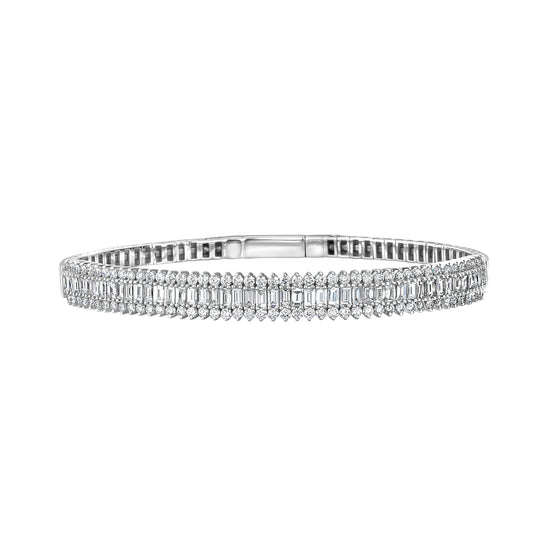 Baguette & Pear Diamond Flex Bangle