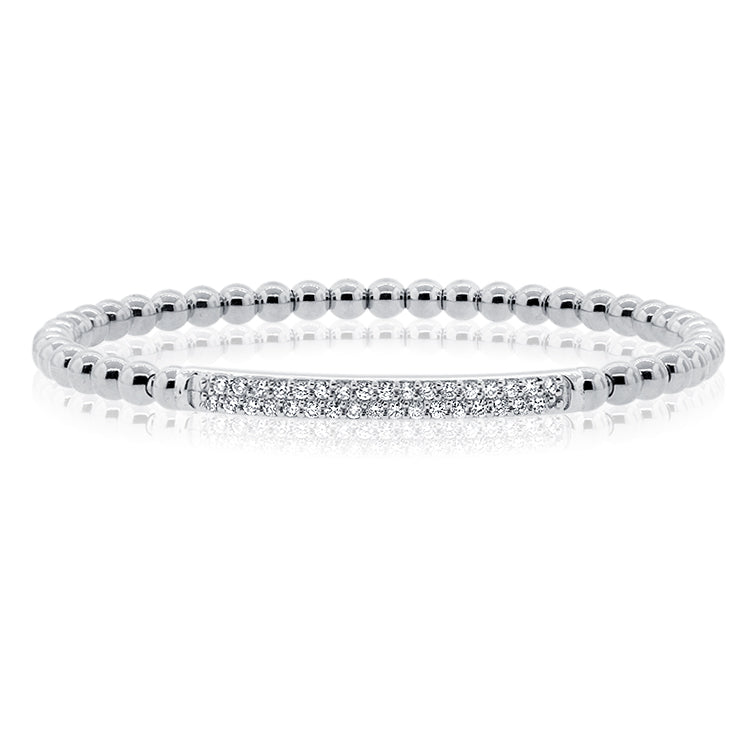 Stretch Ball Bracelet with Diamond Bar