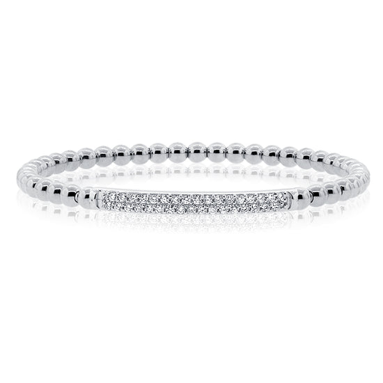 Stretch Ball Bracelet with Diamond Bar