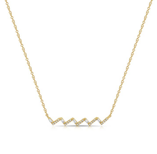Zig Zag Diamond Bar Necklace