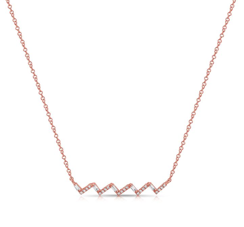 Zig Zag Diamond Bar Necklace
