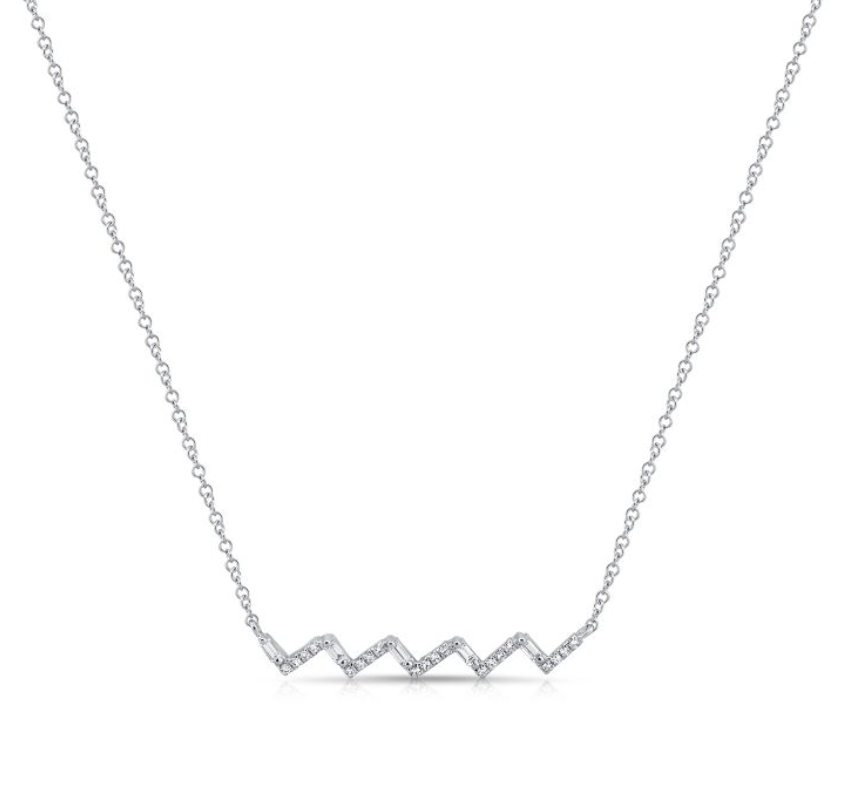 Zig Zag Diamond Bar Necklace