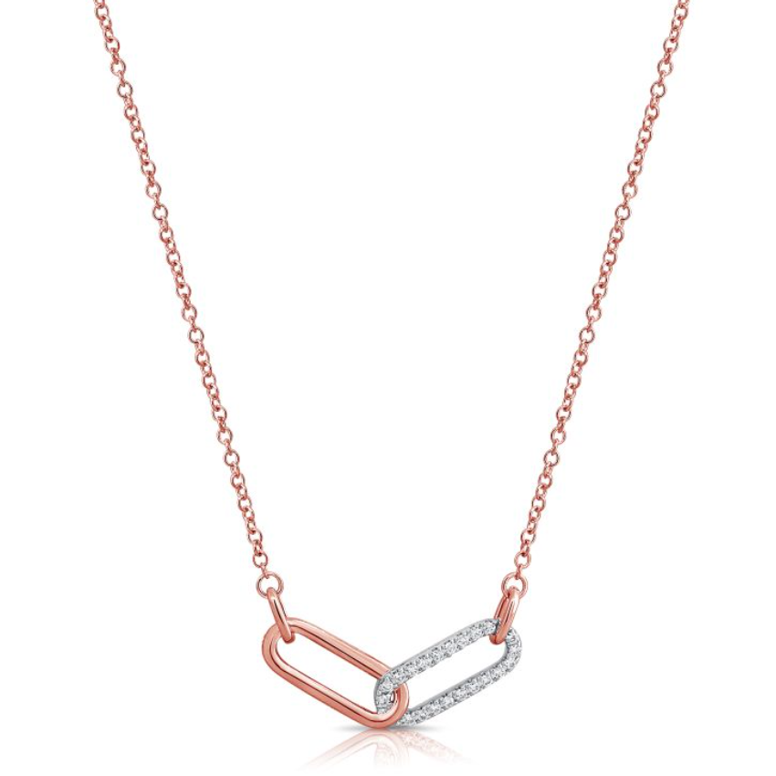 Diamond Interlocking Paperclip Link Necklace