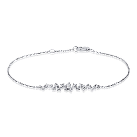 Cluster Diamond Bar On Chain Bracelet