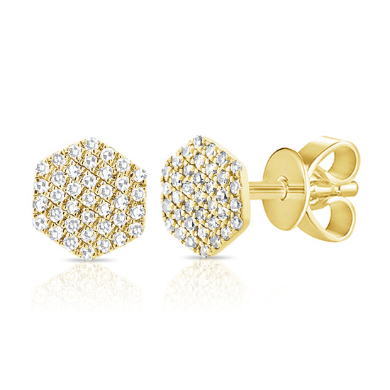 Diamond Hexagon Earrings