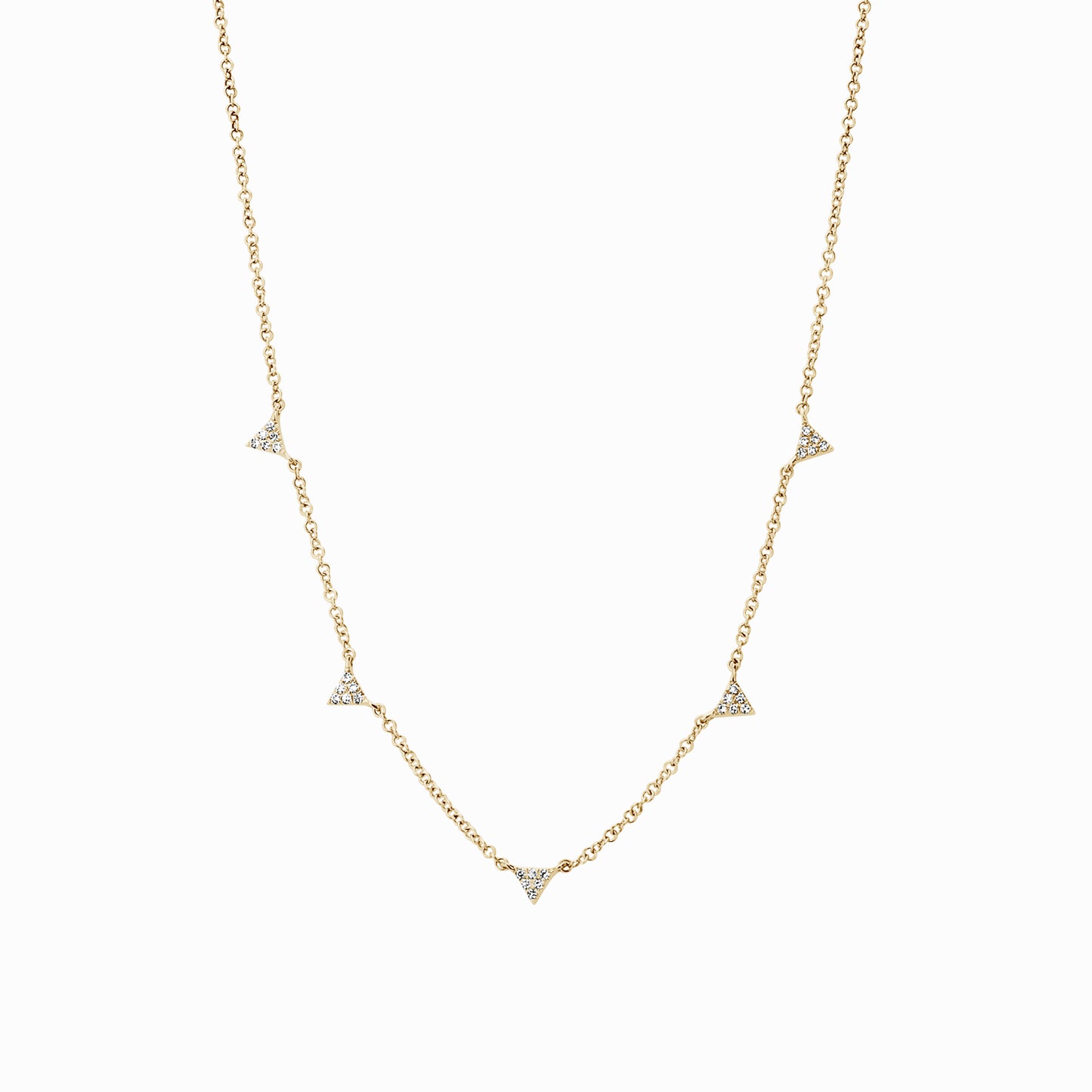 Load image into Gallery viewer, 5 Station Diamond Triangle Chain Necklace
