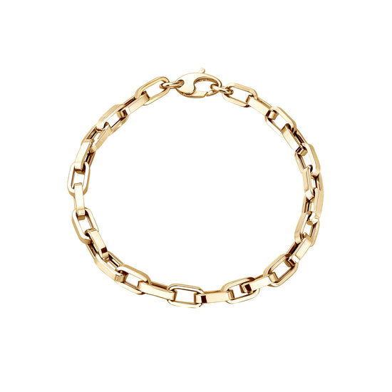 Large Gold Square Link Bracelet