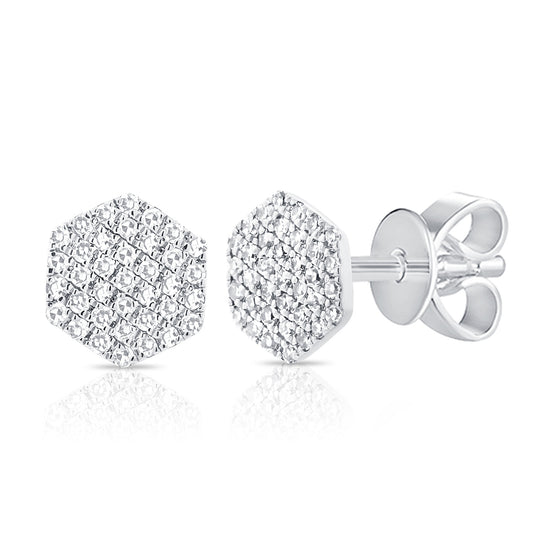 Diamond Hexagon Earrings