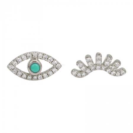 Diamond Eye W Turquoise & Lash Mixed Set Earrings