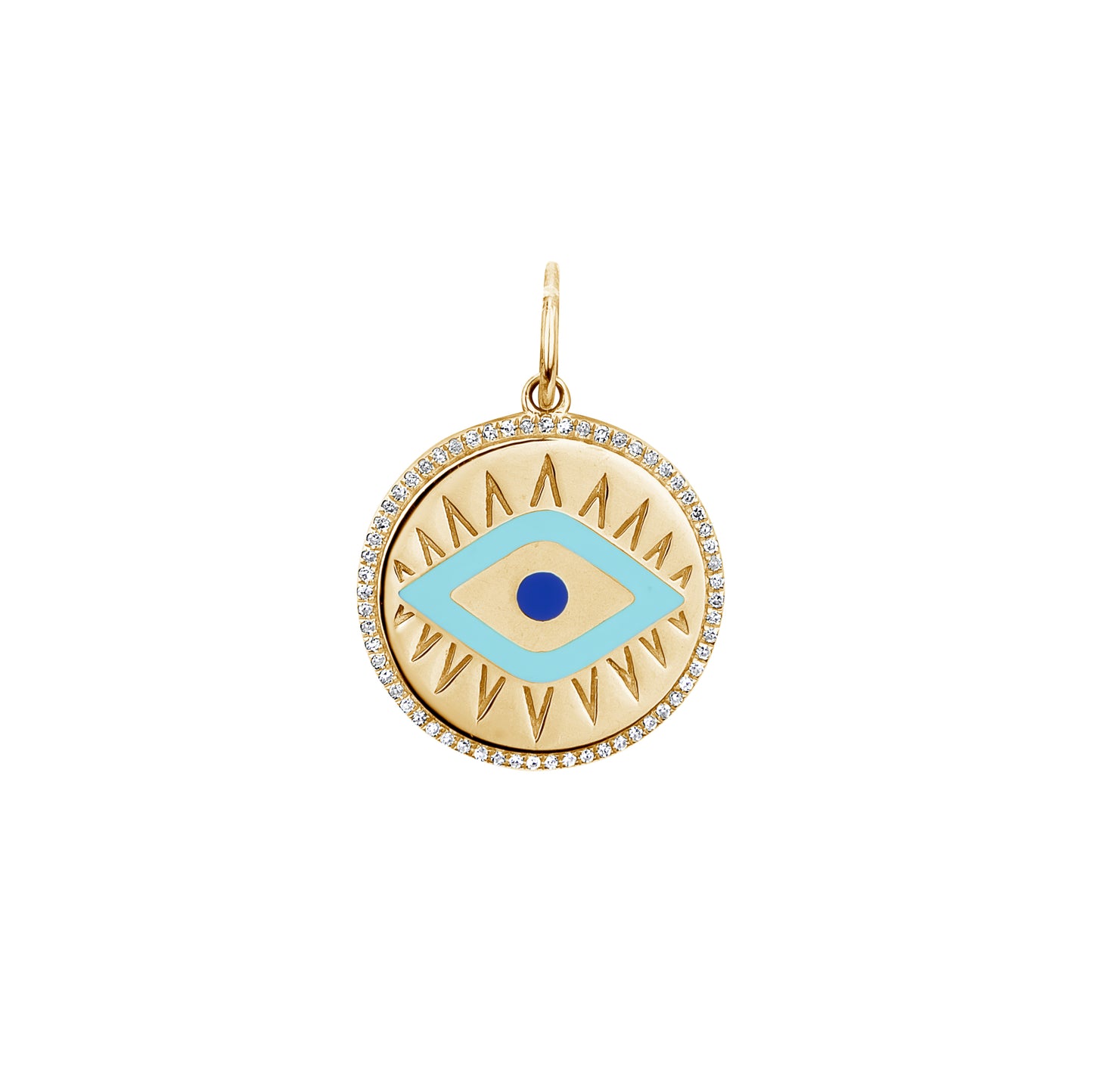 Diamond & Turquoise Enamel Eye Charm