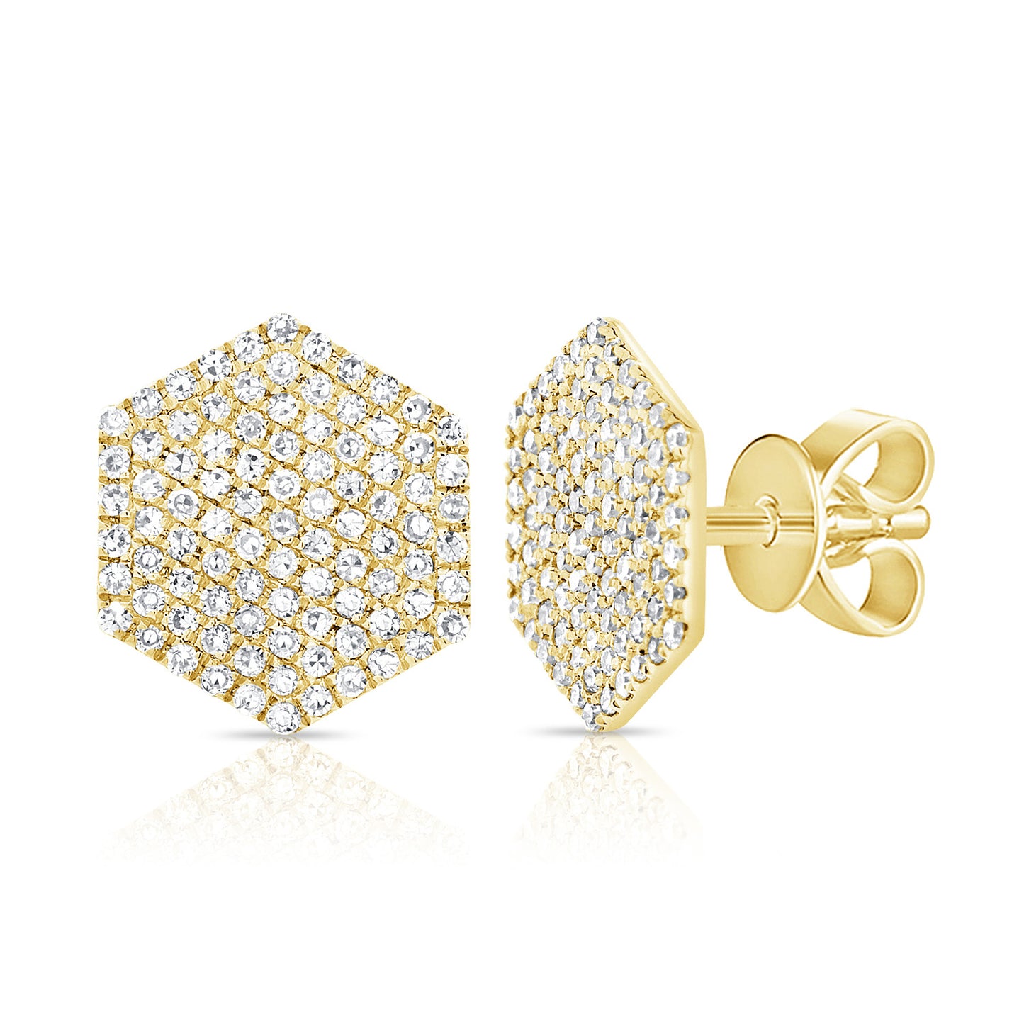 Diamond Hexagon Earrings