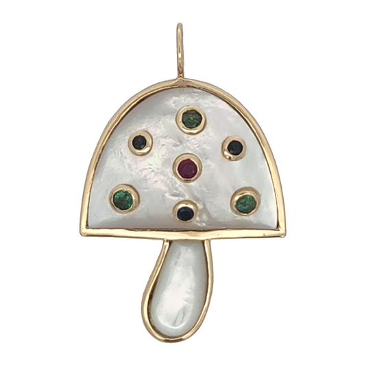 Load image into Gallery viewer, Colored Stone Mushroom Charm
