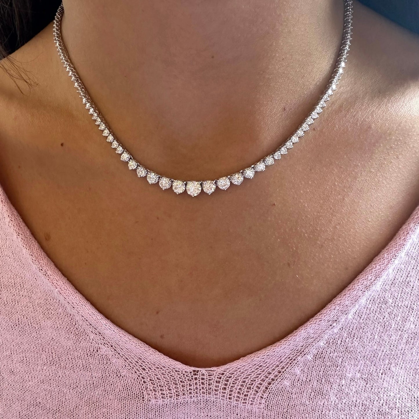 Load image into Gallery viewer, 24.6 Carat Graduated Diamond Tennis Necklace
