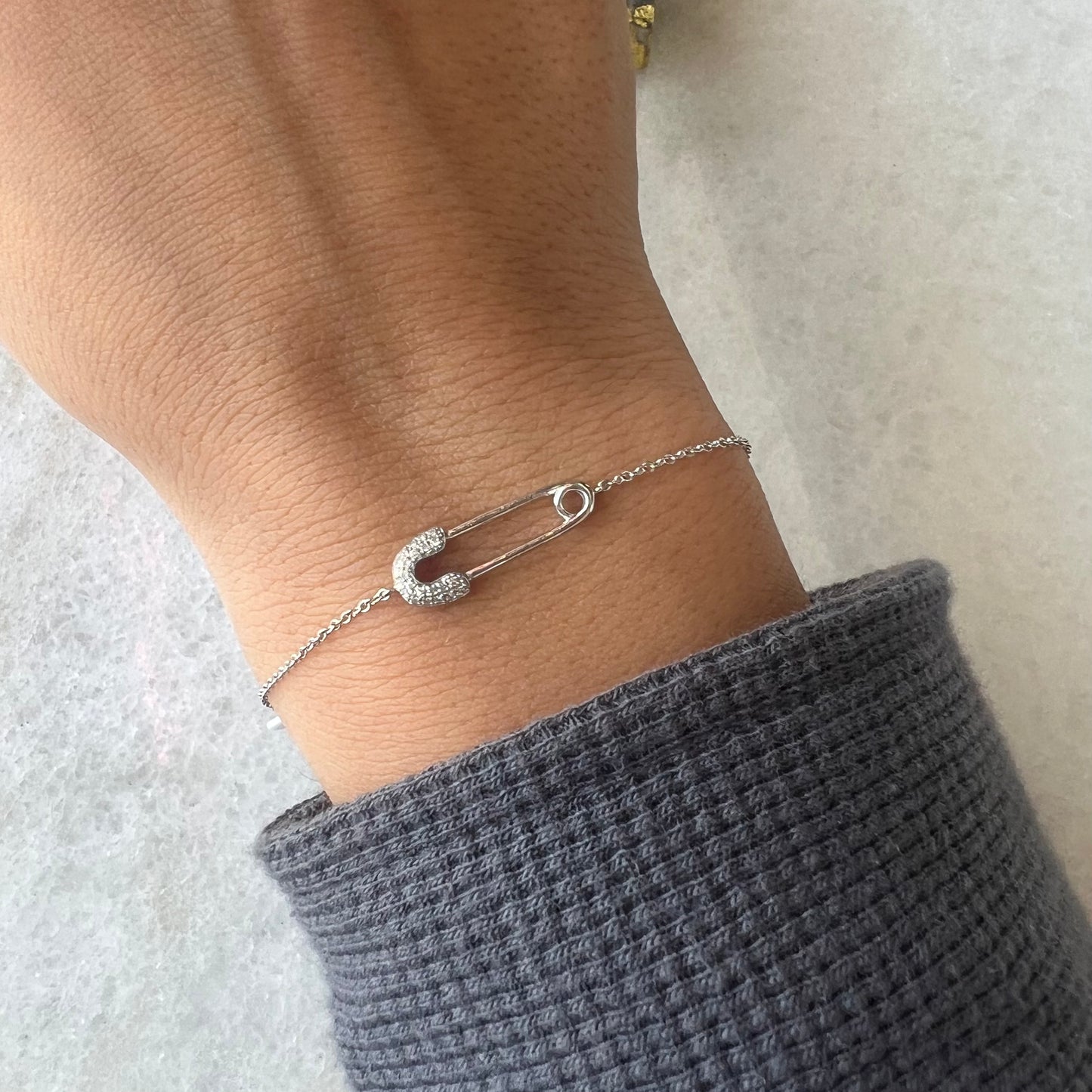 Safety shop pin bracelet
