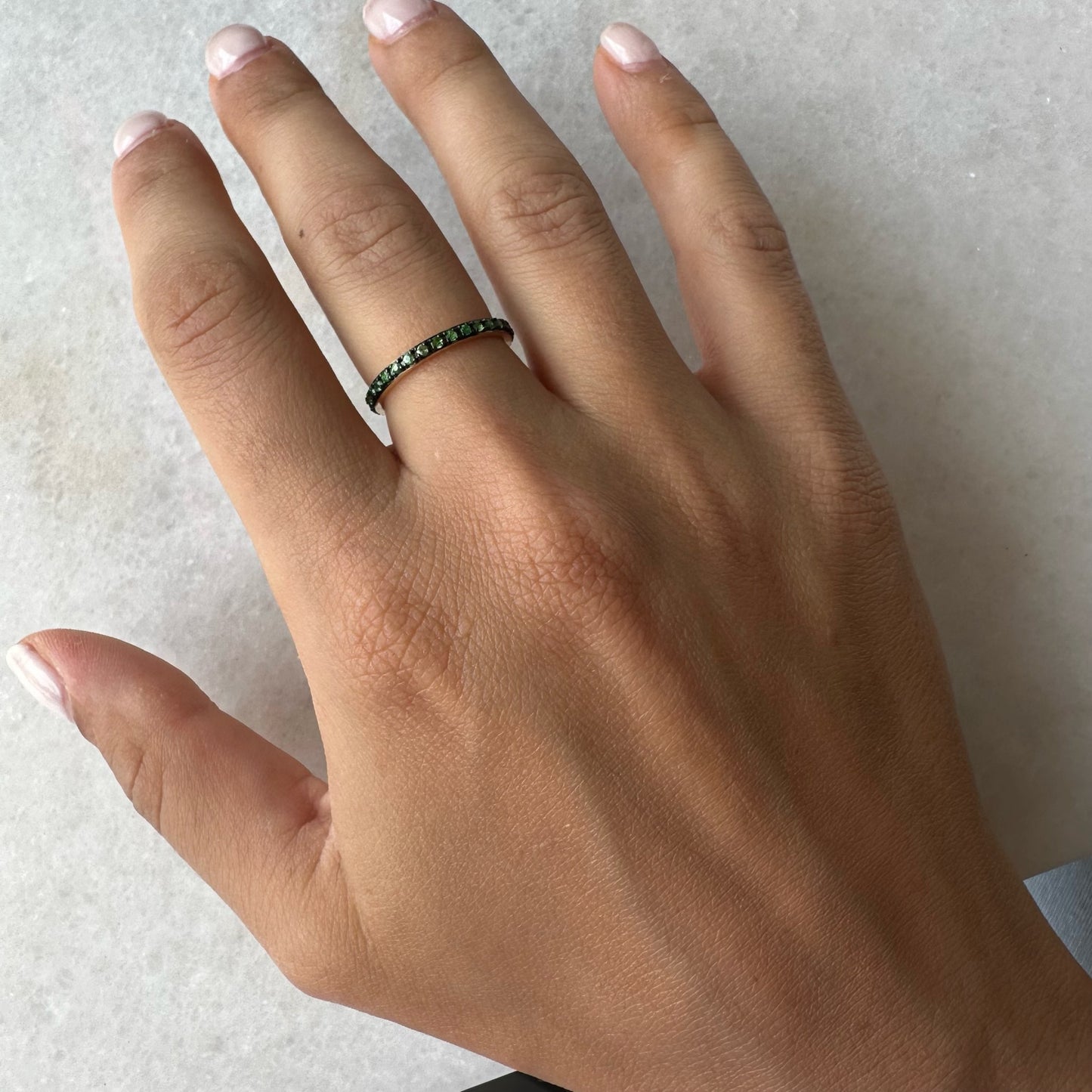 Mini Green Stackable Eternity Band