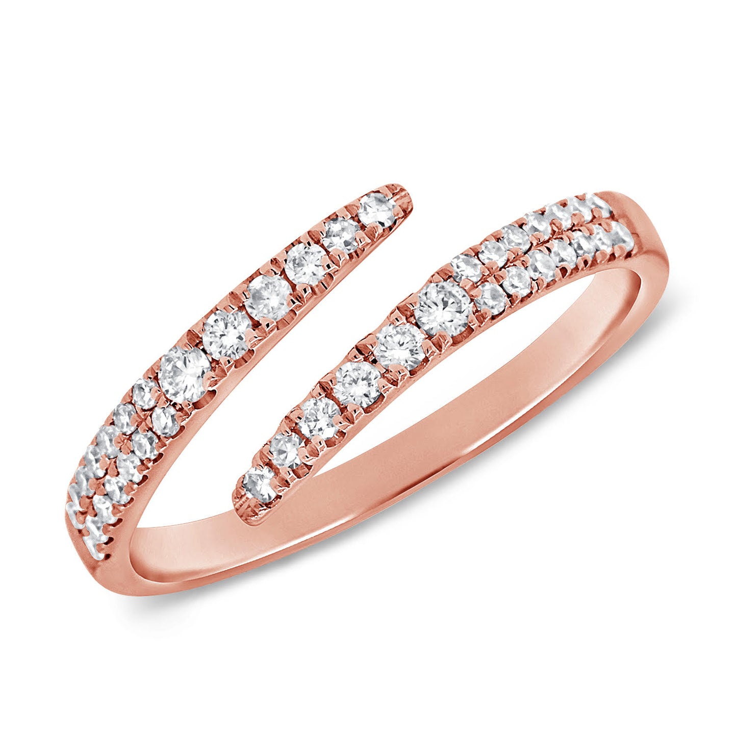 Open Pave Diamond Pinky Ring