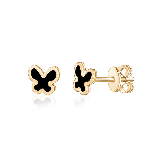 Large Colored Stone Butterfly Earrings