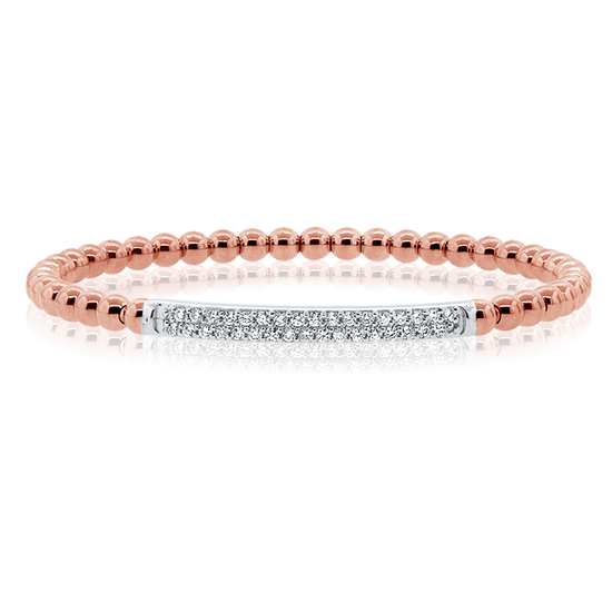 Stretch Ball Bracelet with Diamond Bar