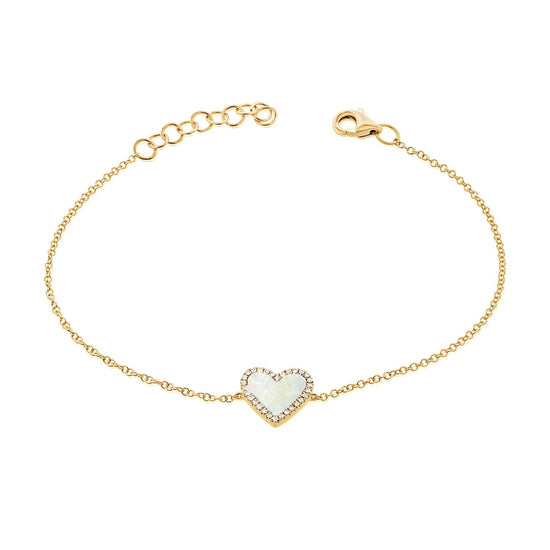 Load image into Gallery viewer, Color &amp;amp; Diamond Halo Heart Chain Bracelet
