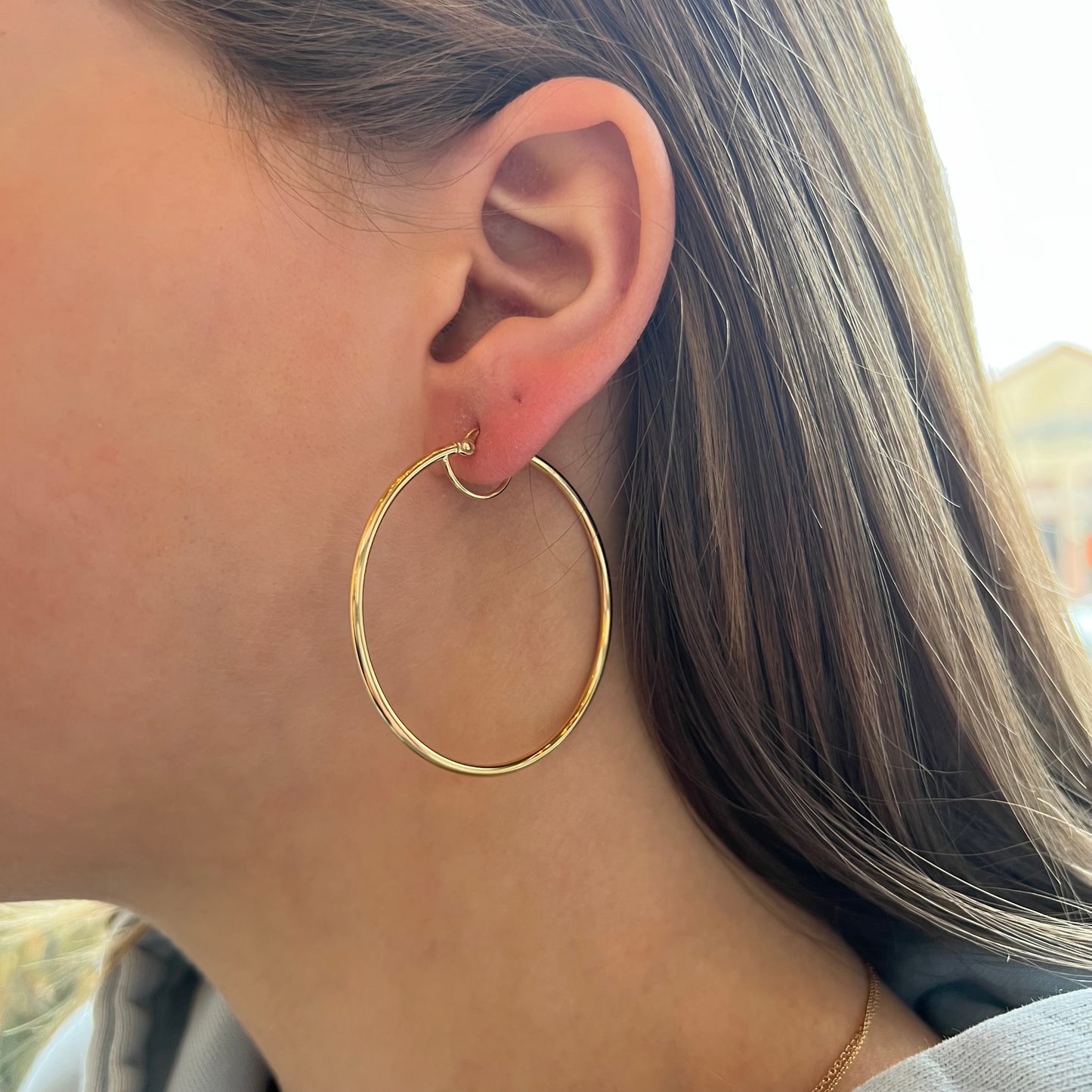 2 mm x 47 mm Gold Hoops