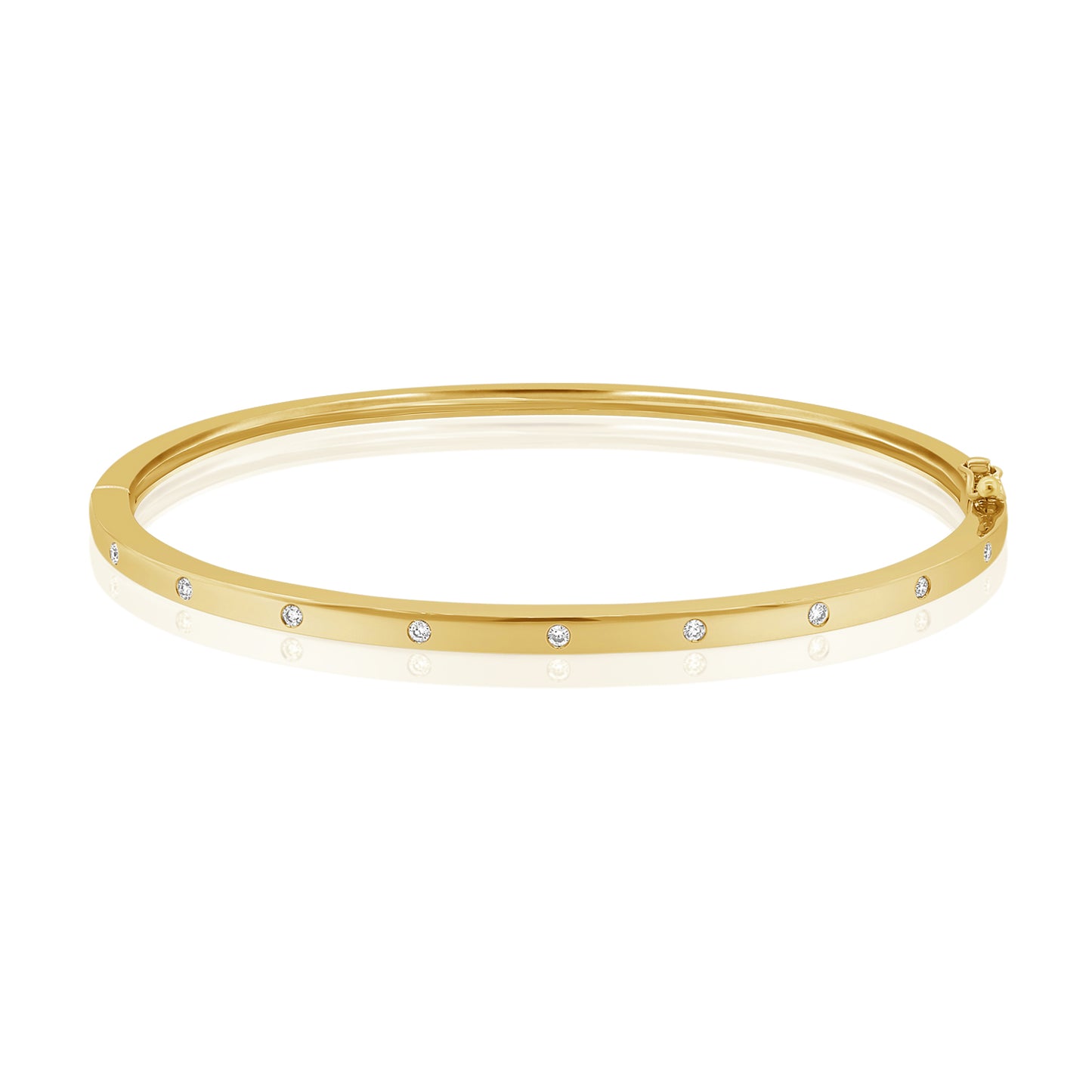 Load image into Gallery viewer, Gold Bangle W 9 Diamonds
