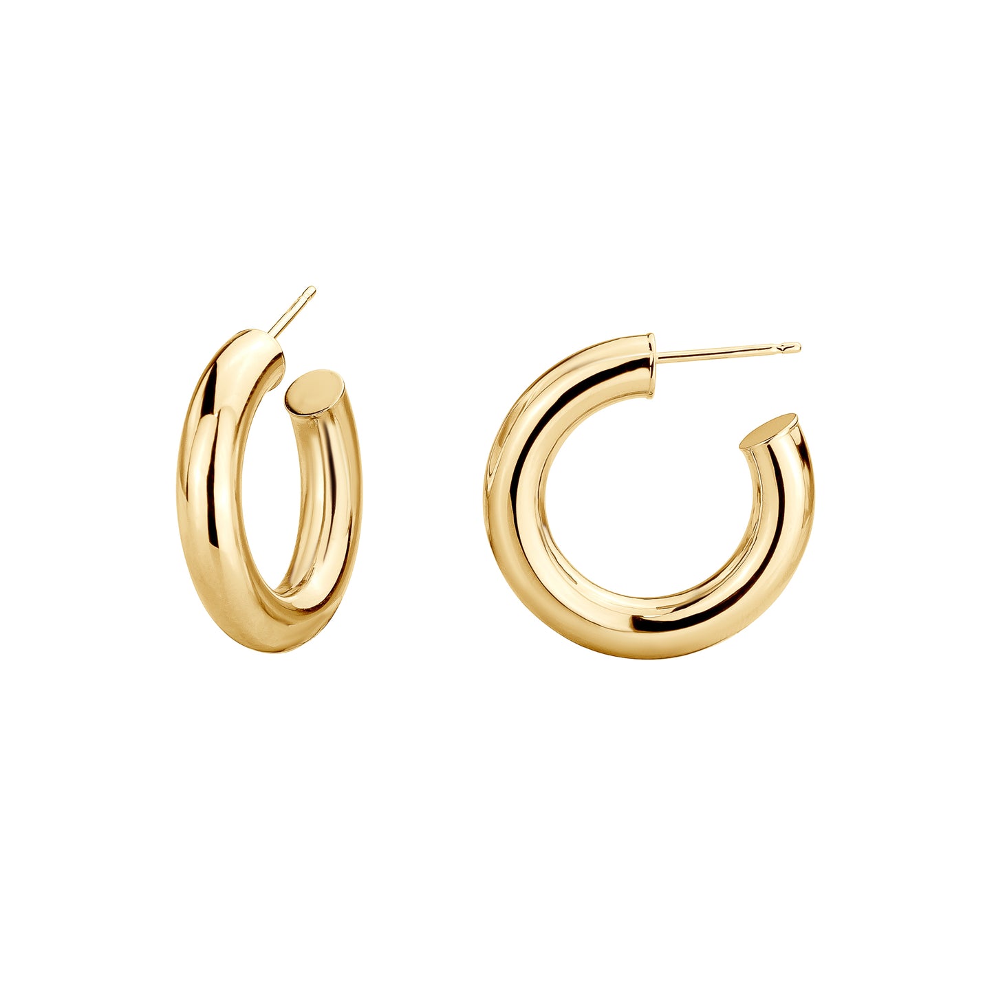5 mm Gold Hoops on Post- 5 x 25 mm