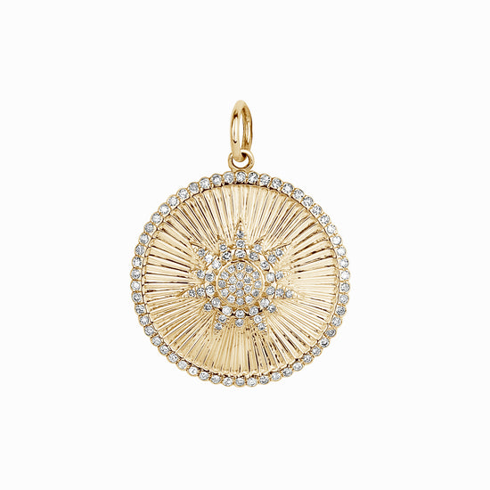 Load image into Gallery viewer, Diamond Star &amp;amp; Sun Rays Disc Charm
