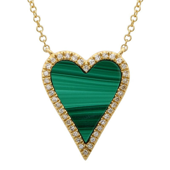 Load image into Gallery viewer, Medium Elongated Heart Colored Stone &amp;amp; Diamond Halo Necklace
