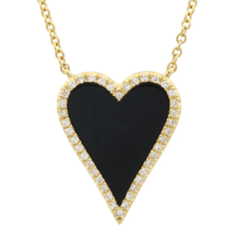 Load image into Gallery viewer, Medium Elongated Heart Colored Stone &amp;amp; Diamond Halo Necklace

