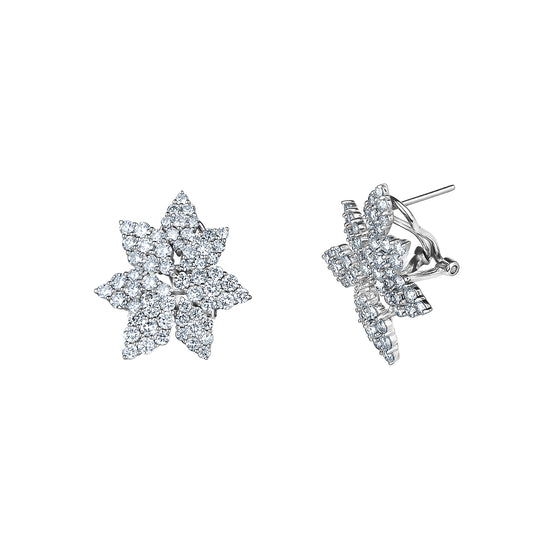 Load image into Gallery viewer, 7 Petal Diamond Cluster Earrings

