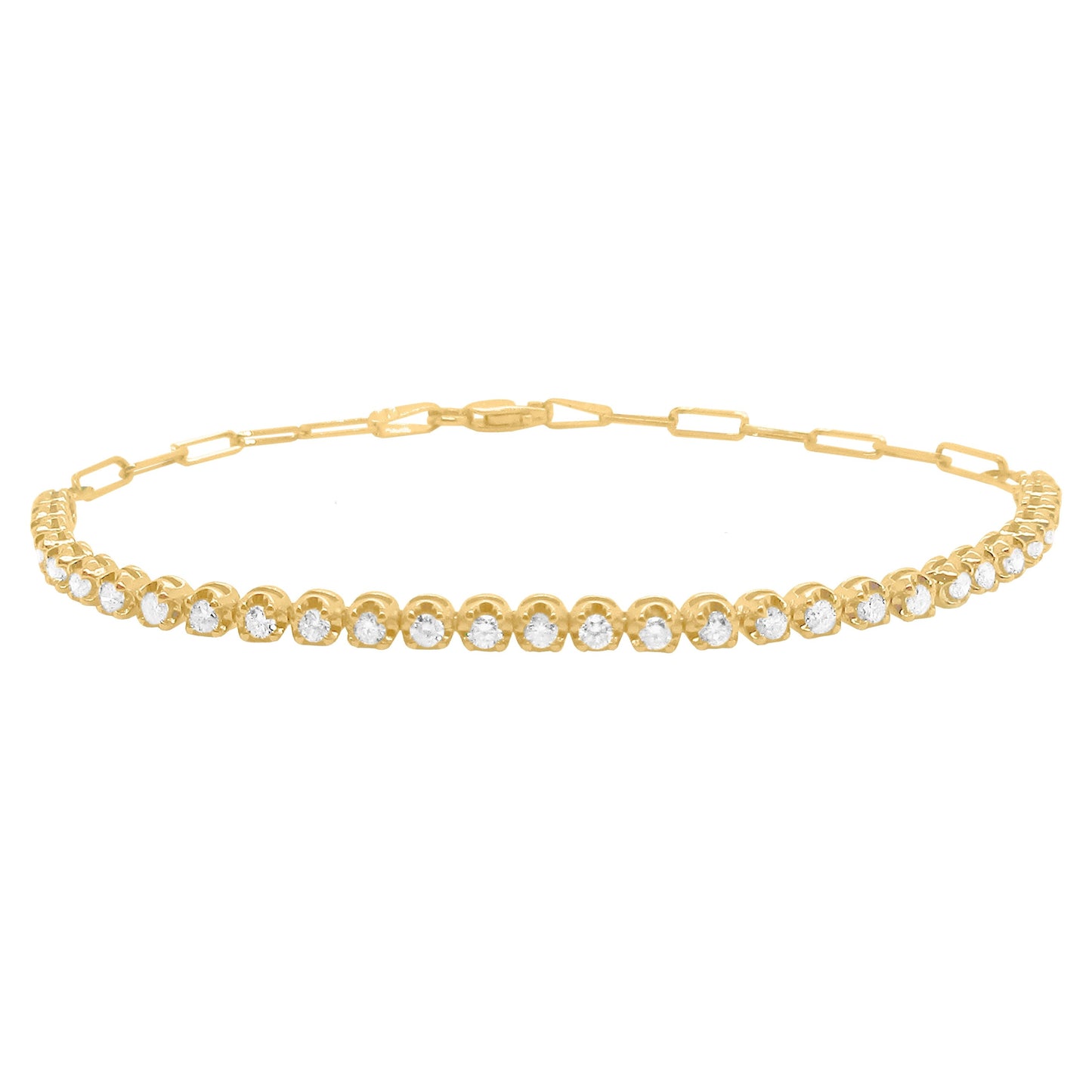 Load image into Gallery viewer, Buttercup Diamond Tennis Bracelet on Paperclip Chain
