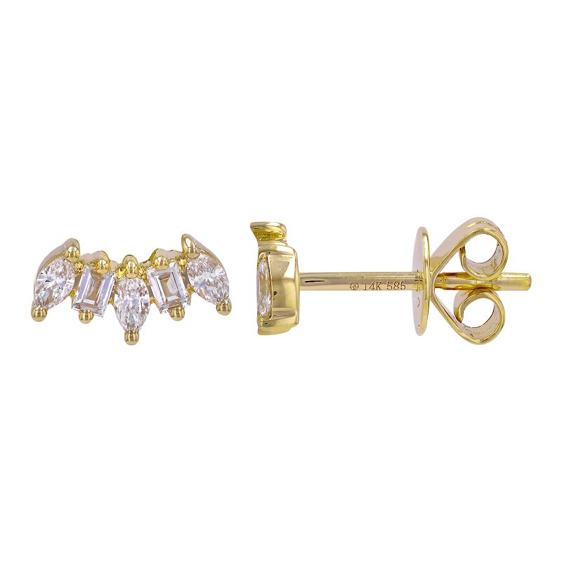 Load image into Gallery viewer, Marquee &amp;amp; Baguette Diamond Cluster Earring
