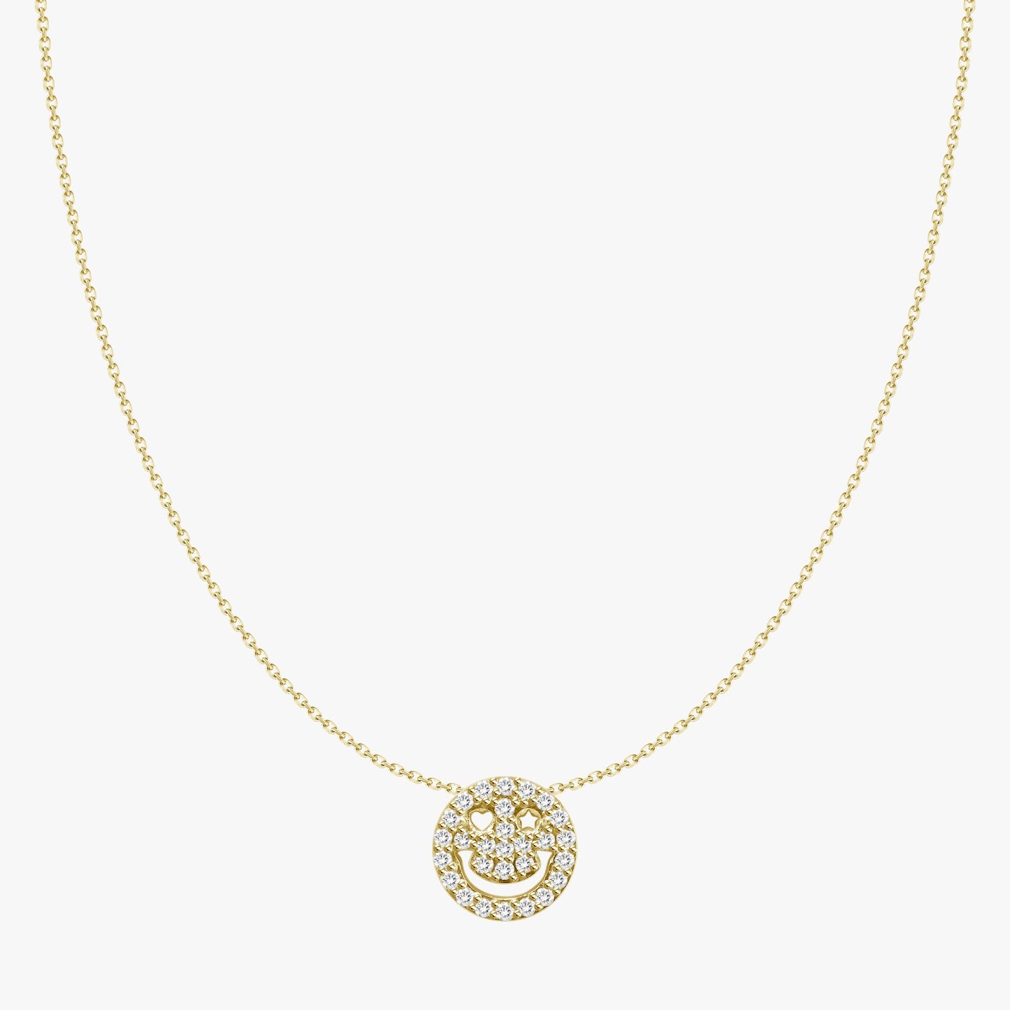Diamonds Smiley on Chain Necklace