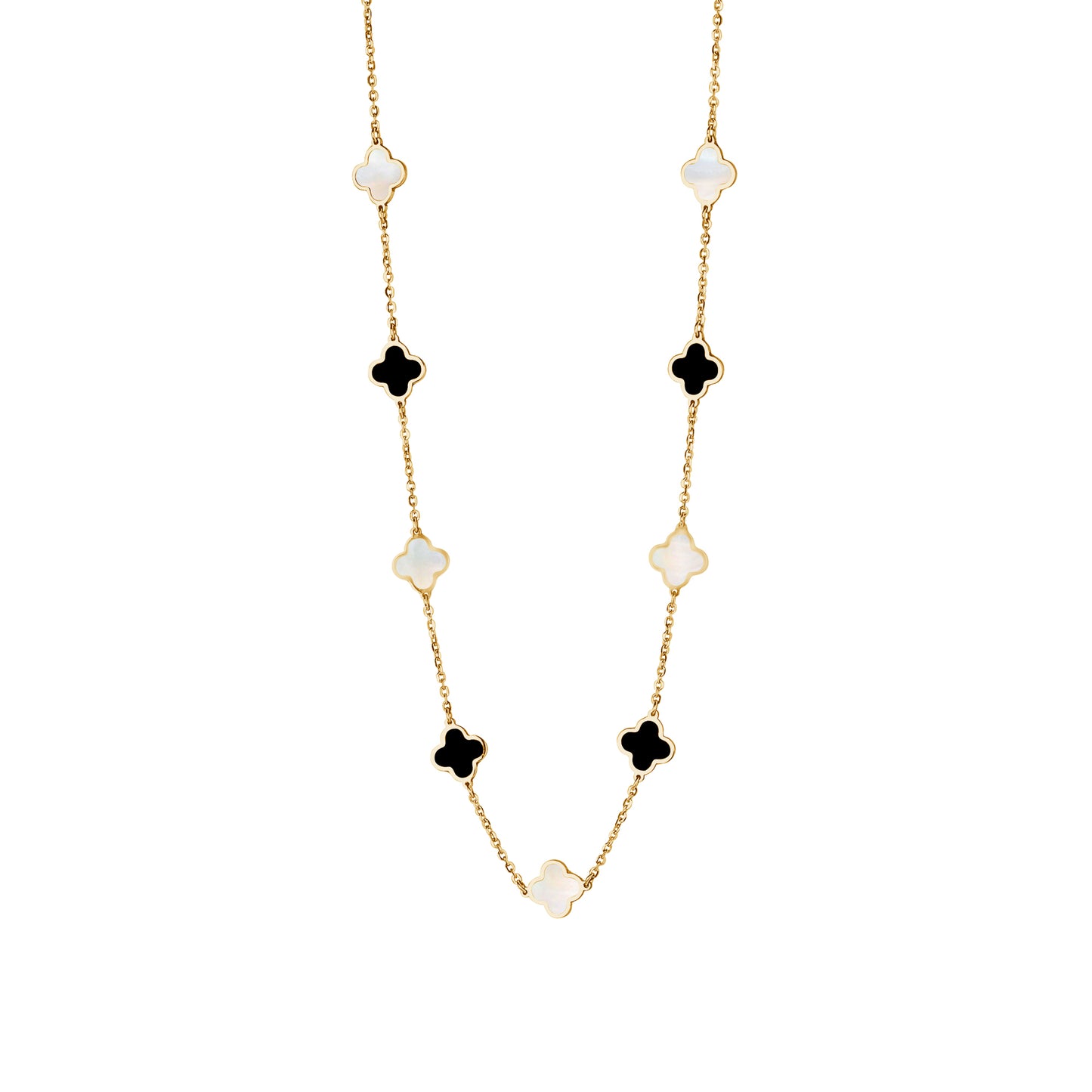 Van Cleef & Arpels Lucky Alhambra Gold-plated Double Chain Black Clover  Pendant Necklace Australia Price