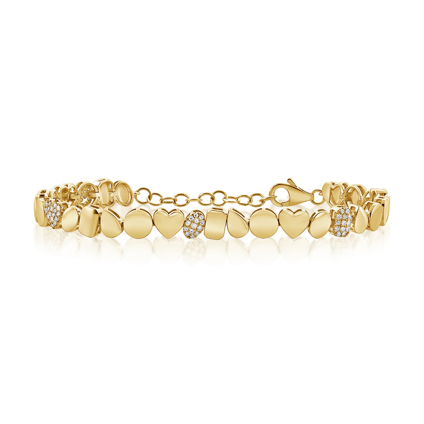 Load image into Gallery viewer, Mixed Gold &amp;amp; Diamond Shapes Bracelet
