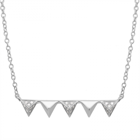 Diamond Studded Triangle Bar Necklace