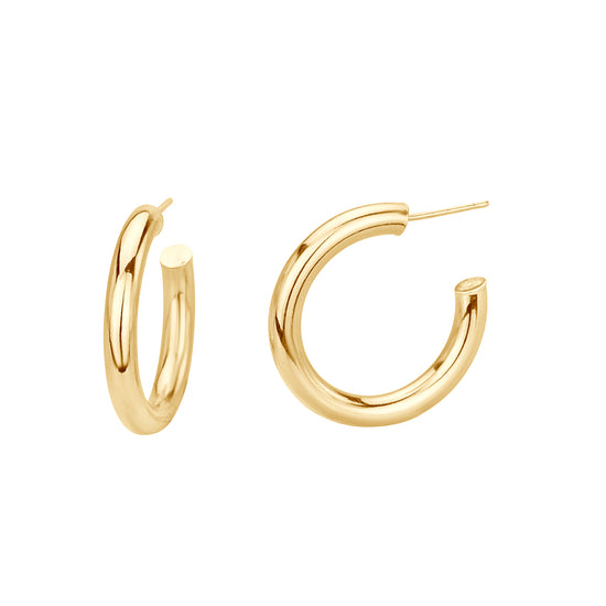 4 mm Gold Hoops On Post