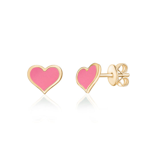 Load image into Gallery viewer, Small Colored Stone Pointed Heart Earrings

